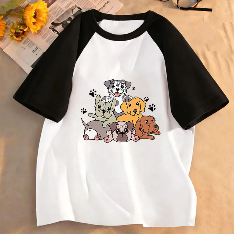 Funny French Bulldog Design T Shirts Printed Short Sleeve Kids Children's T-shirt Boys Girls Summer Spring Casual Top Tee Shirt