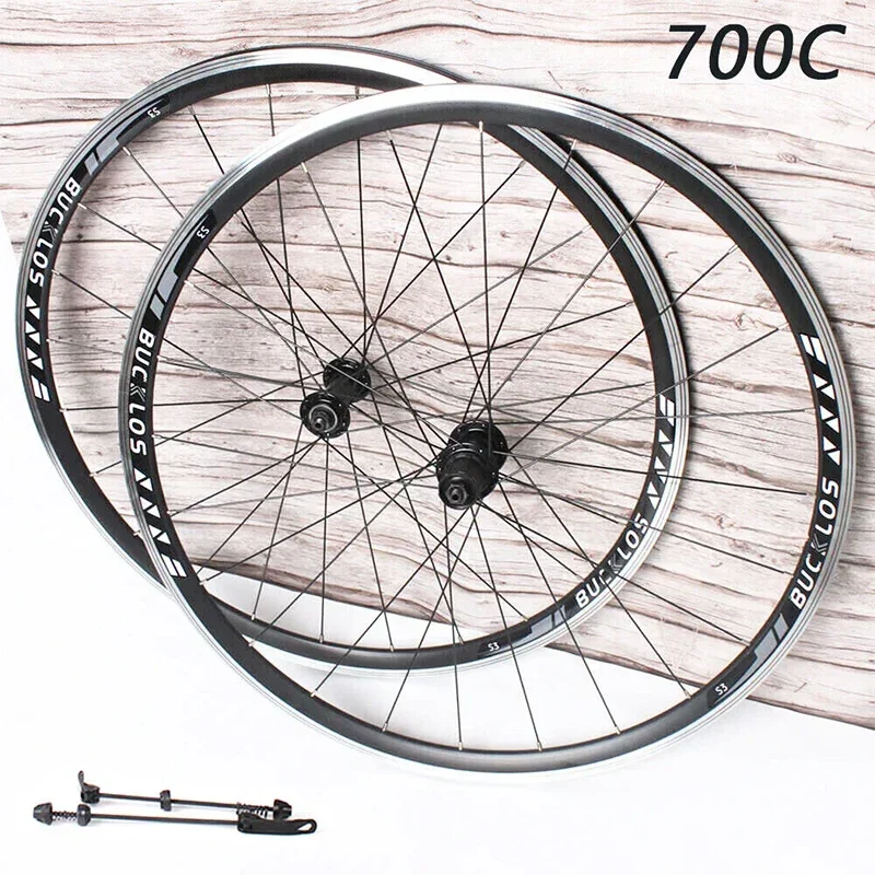 

BUCKLOS Road Bike Wheels Front Rear 700C Bicycle Wheelset Seal Bearing 8/9/10 Speed Bike Wheelset with QR for Shimano SRAM