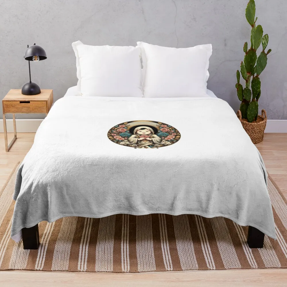 Baby with flowers  Throw Blanket Moving Cute blankets and throws Blankets
