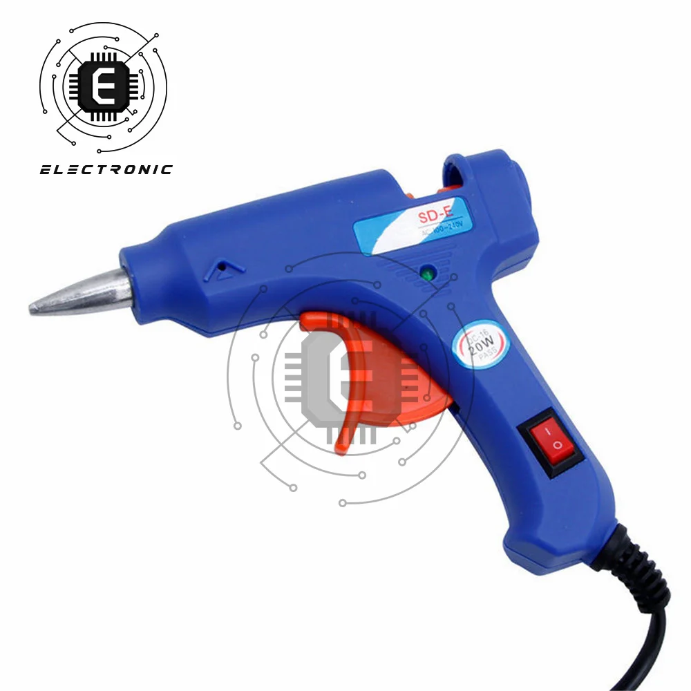 Hot Melt Glue Gun with 7*100MM Glue Sticks 20W Industrial Mini Guns Thermo Electric Heat Temperature Tool