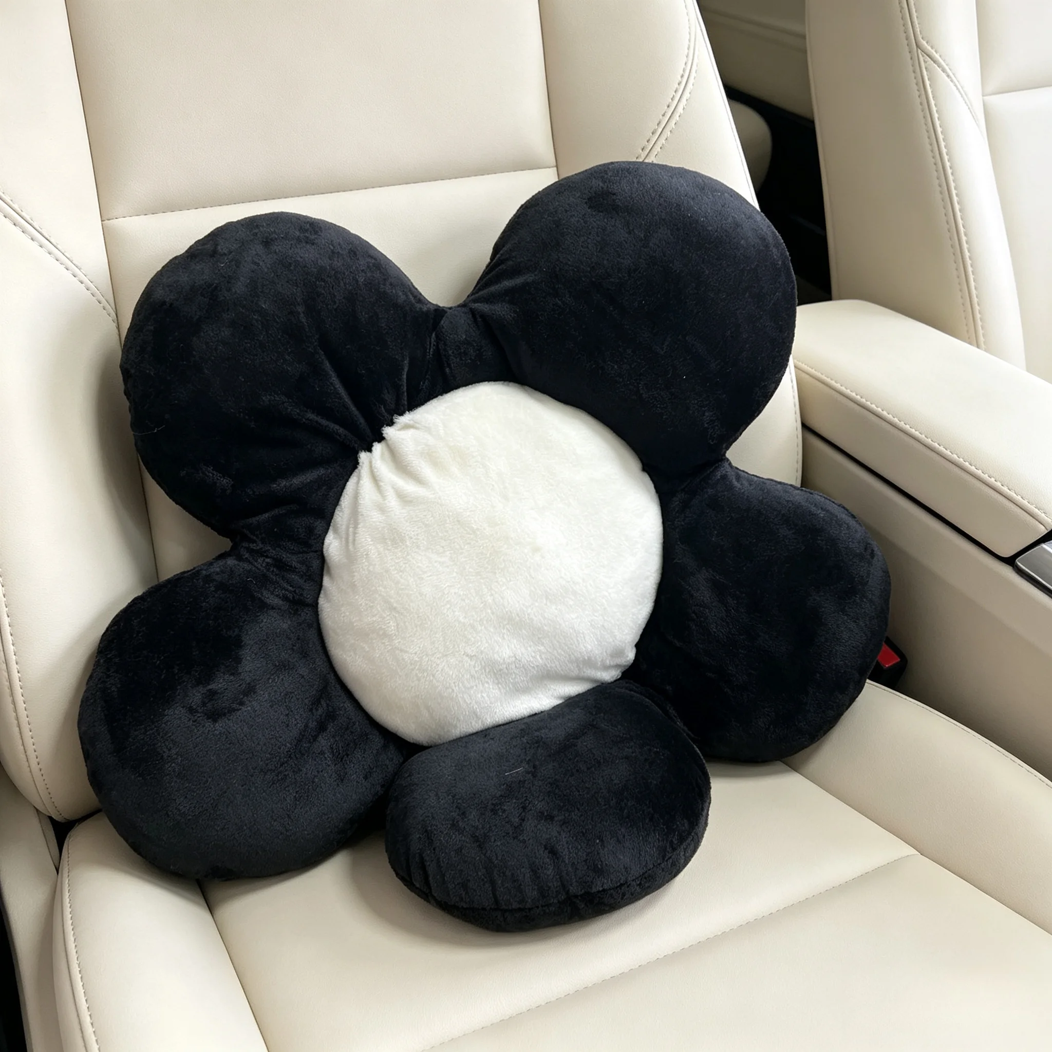 KKJOY Flower Plush Seat Cushion Car Waist Support Pillow Office Nap Backrest Sofa Decor Throw Cushion
