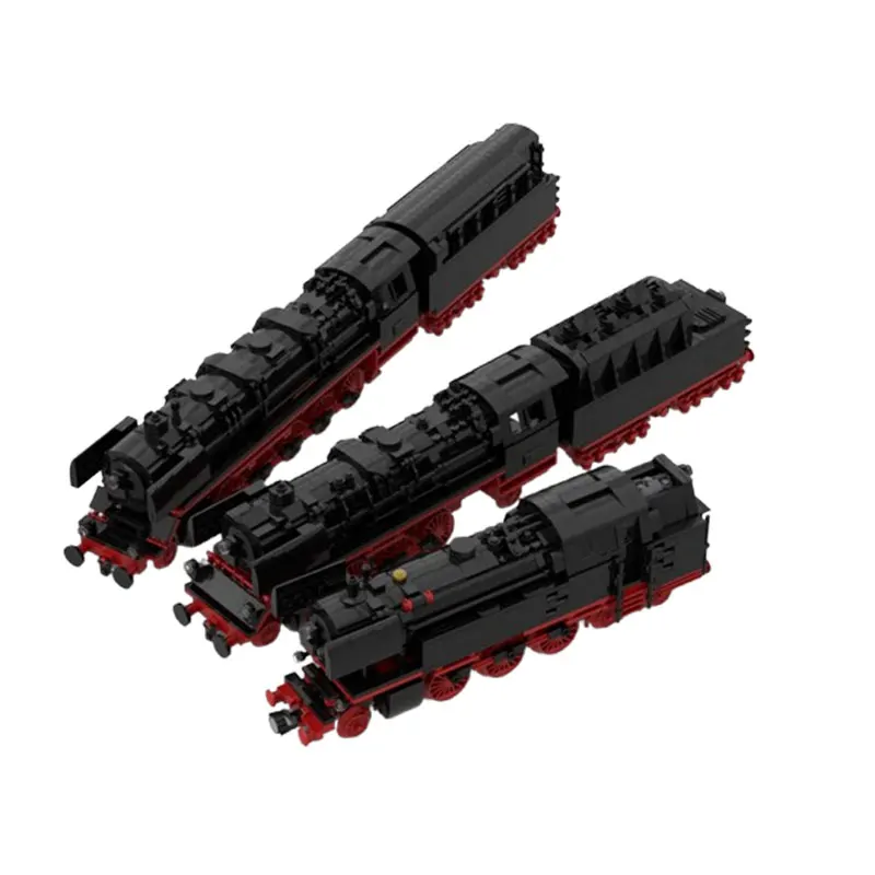 MOC- 115491   Поезд немецкие паровоздики Moc-Pack (BR23, BR44, BR66) (8 Вт) Строительные блоки, модель «сделай сам», сборка кирпичей, игрушки в подарок