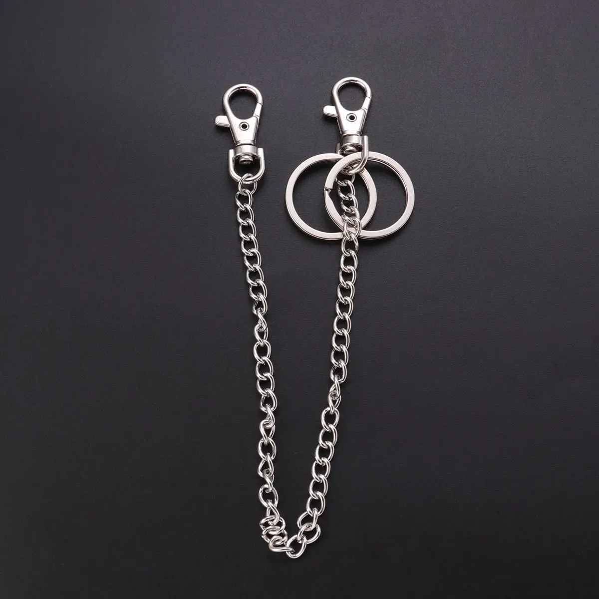 2 قطعة الجينز المعدني 25 سنتيمتر 40 سنتيمتر الفضة الشرير نمط للرجال النساء بنطلون سلسلة مفتاح حامل جيب سلسلة الإكسسوارات #4