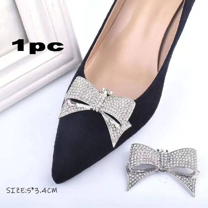 1 PC Rhinestone Shoe Clips Classic Detachable Flower/Bow Heels Accessories Shoe Decoration Fashion Bridal Wedding Shoe Charms
