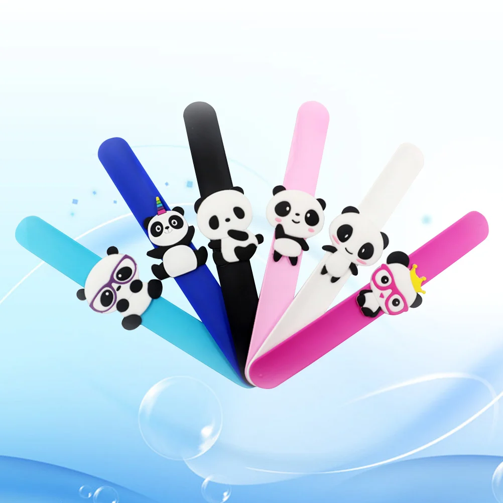 

8Pcs Panda Slap Bracelets Silicone Wristbands for Birthday Party Gifts Decoration No Skin Irritation Durable