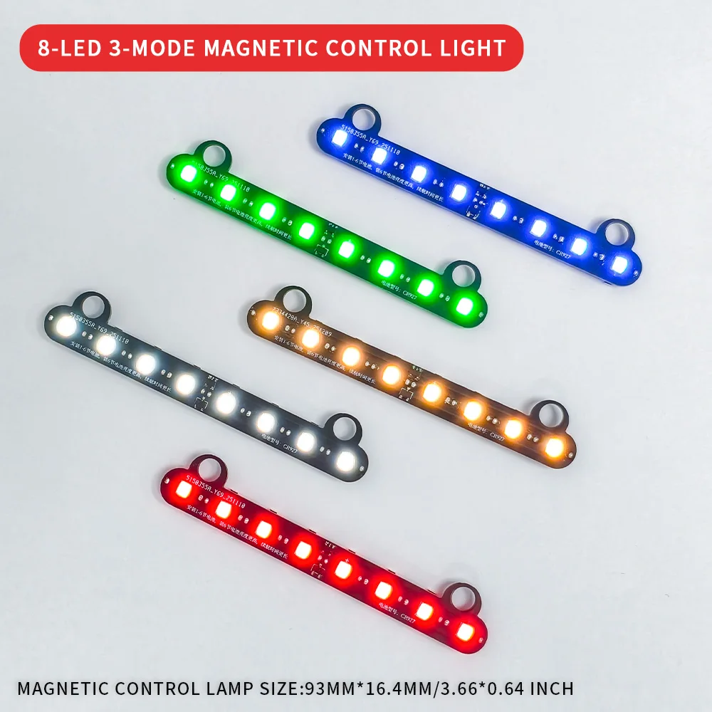 Lampa LED 6-8 głowic o super jasności, 3 tryby, sterowanie magnetyczne, do samodzielnego montażu, do mikrokrajobrazów, modeli samochodów/rowerów/robotów/domków dla lalek, z baterią.