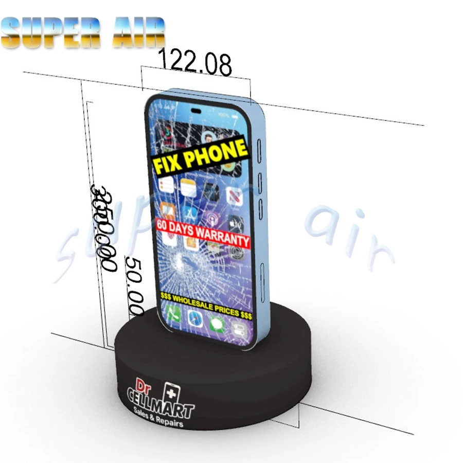 Customized advertisement design inflatable mobile phone model for commercial activity