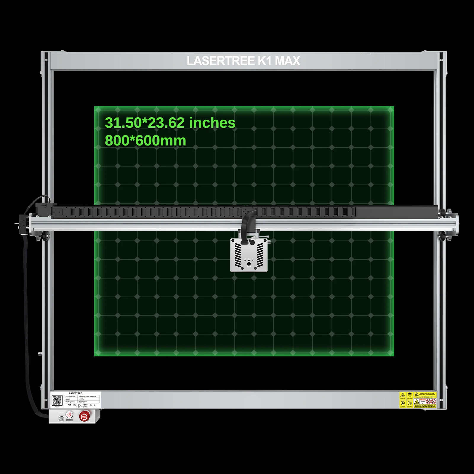 LASER TREE K1-MAX Laser Engraver with 60W Optical Power Laser Module DIY Woodworking Laser Engraving Cutting Machine 800*600mm