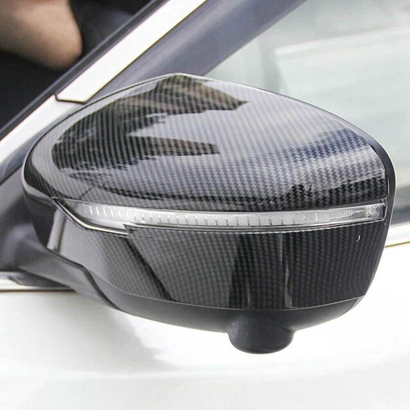 Carbon Fiber Rearview Mirror Cover + Exterior Outside Door Handle Cover Trim For Nissan Rogue TIIDA X-TRAIL Maxima Kicks