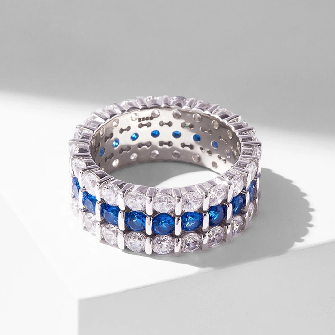 

S925 Silver plated 18K white gold cubic zirconia ring