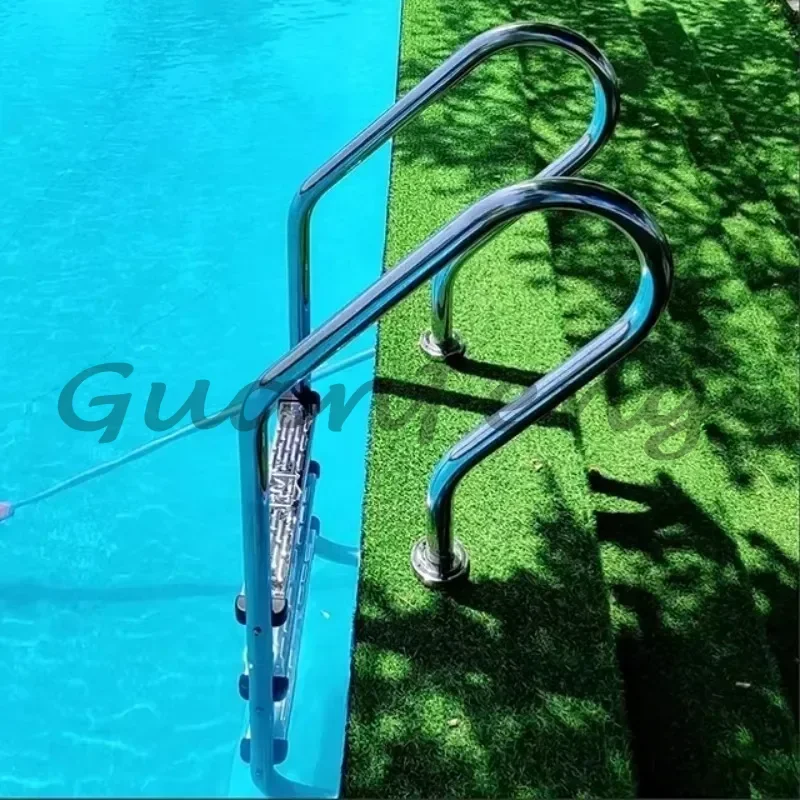 5-Step Stainless Steel Non-Buried Pool Ladder, Fits 1.5m to 1.8m Pool Depth, Leisure Pool Access Ladder