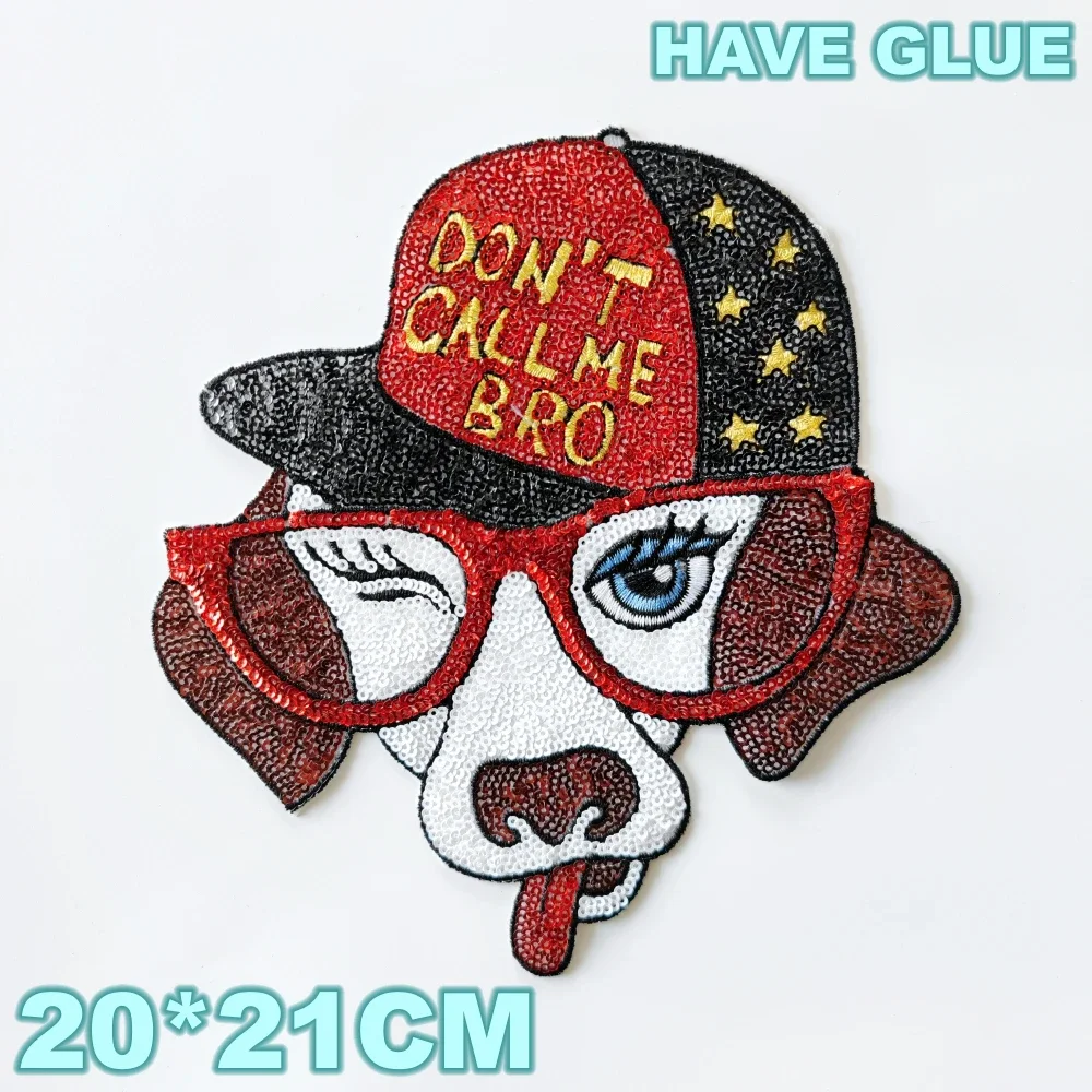 embroidery sequined letter patch,embroidered dogs badges,animal cartoon appliques cat patches for clothing DIY accessory WF22832