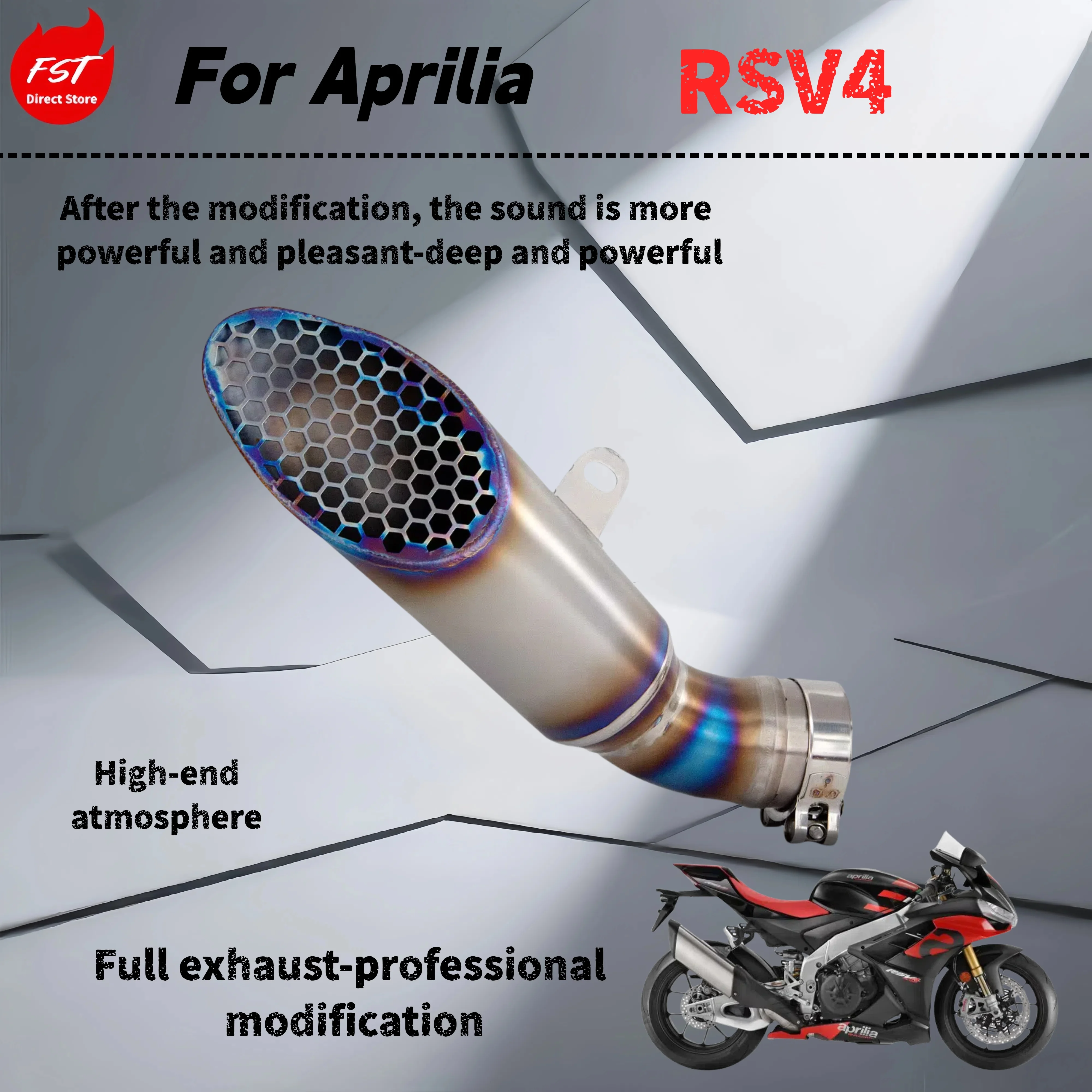 

For Aprilia RSV4-Modified titanium alloy exhaust pipe-the sound is deep, rich and powerful