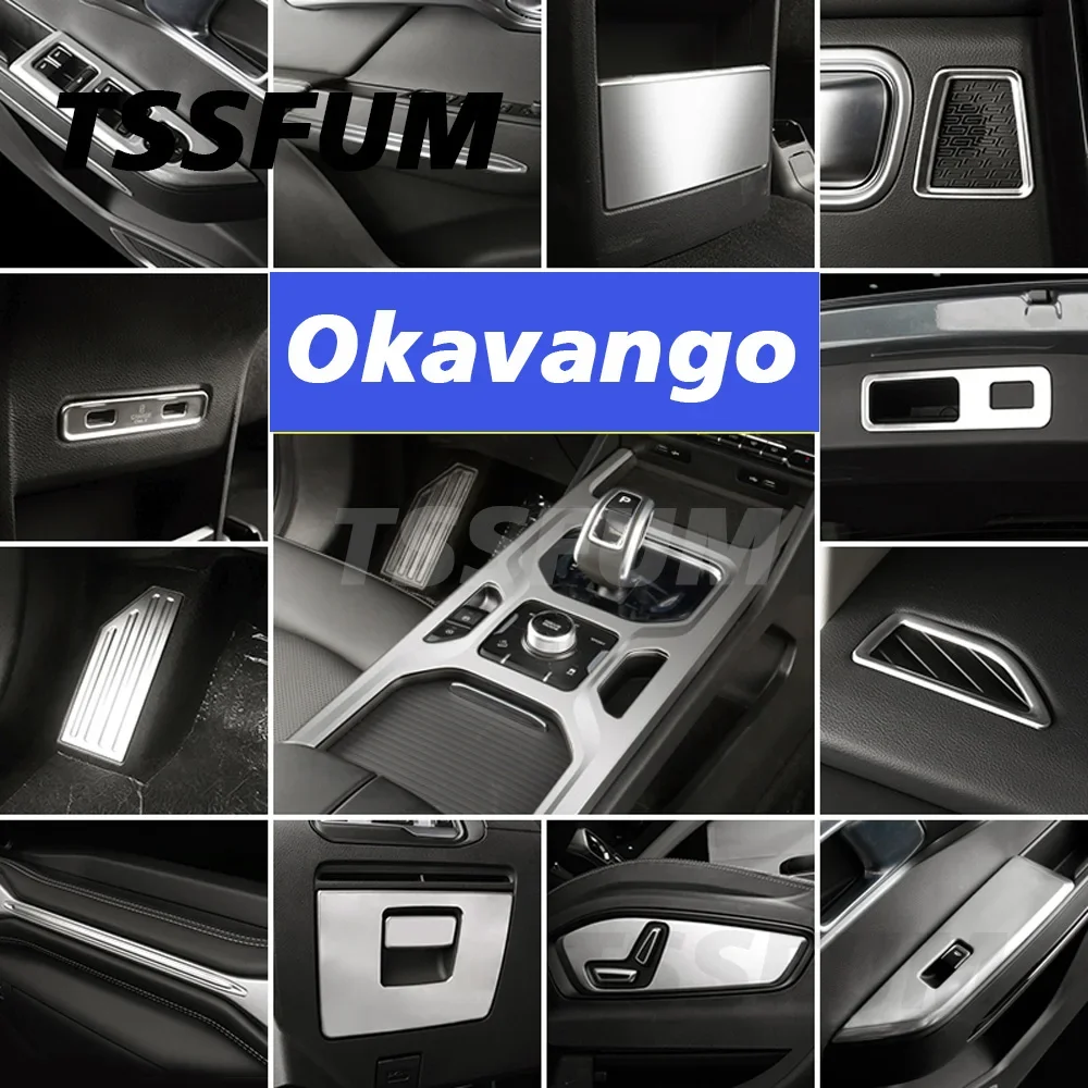 Car Interior Carbon Fiber Sticker Control Gear Shift Panel Cover Sticker for Geely Okavango 2020 2021 2022 2023 2024 2025