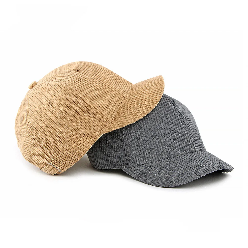 カスタムプリントロゴ入りメンズ無地コーデュロイショートハットつば付き野球帽レディースクラシックファッション万能ダックタンハット