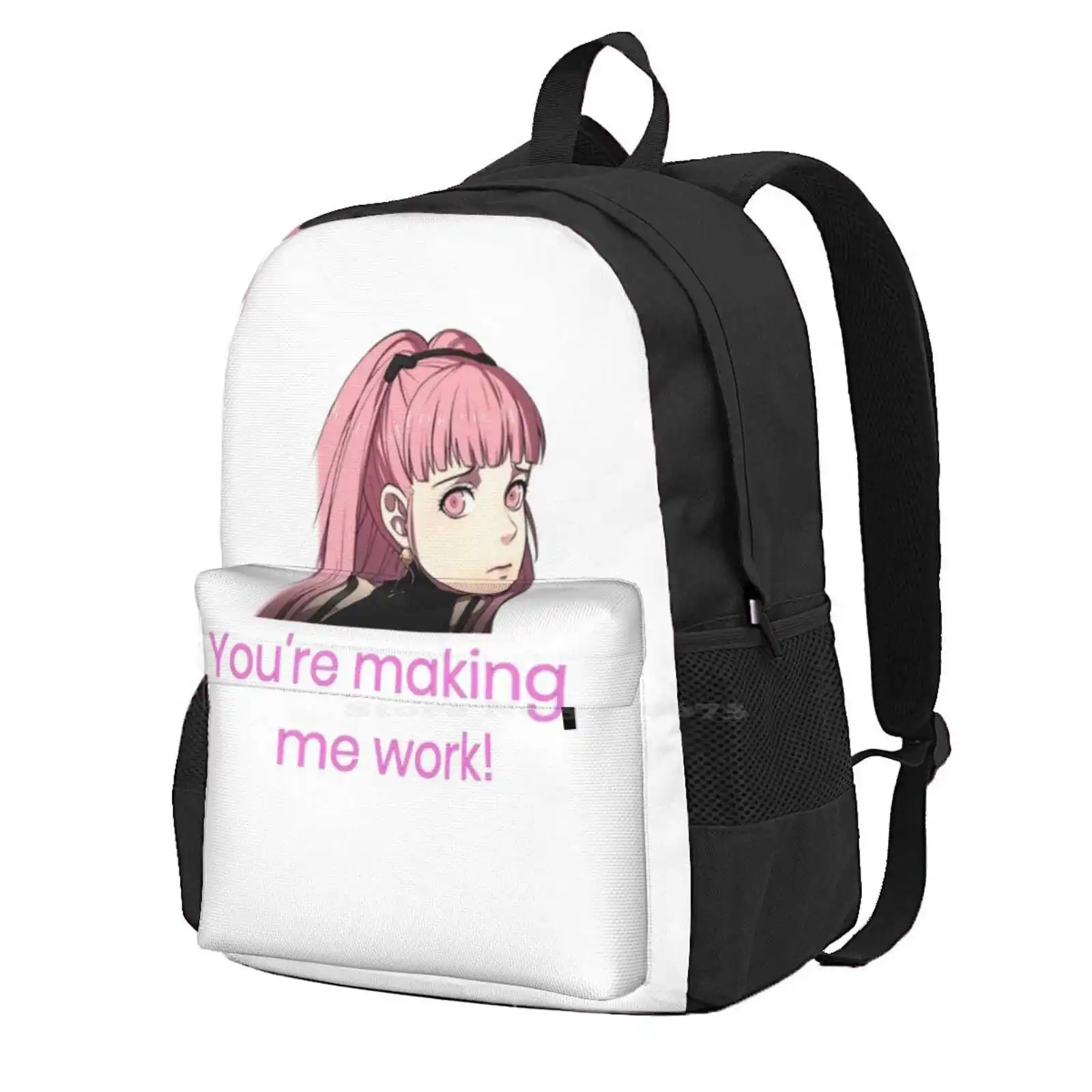 

You're Making Me Work! " Backpacks For School Teenagers Girls Travel Bags Fe3h Fire Emblem 3 Houses Golden Deer Blue Lions