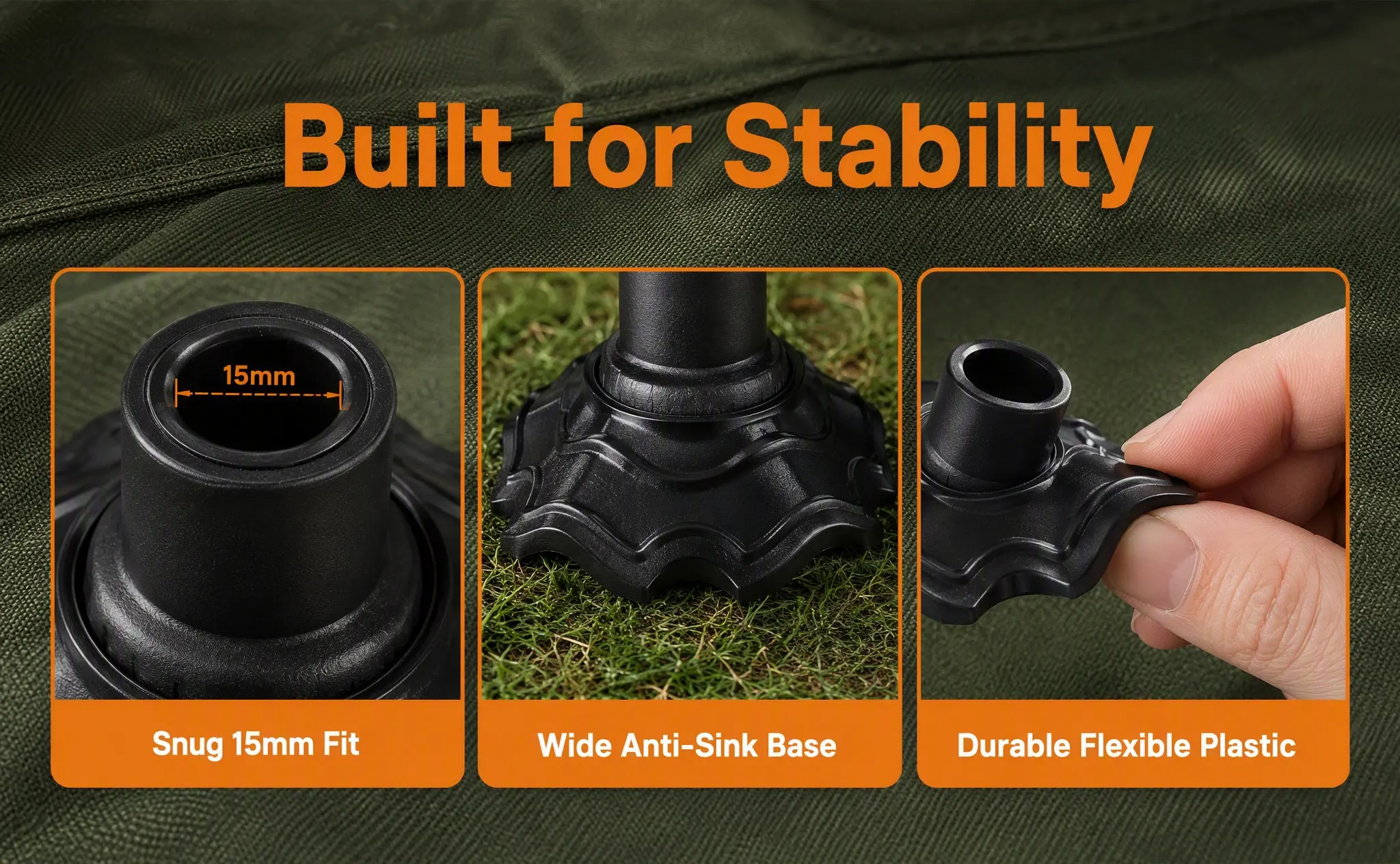 Walking Cane Tips 4 Piece Rubber Replacement Caps for Hiking Trekking Poles Chair Legs Floor Protection