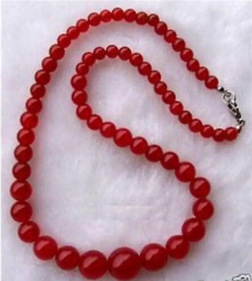 

New 6-14mm red Ruby Round Beads Necklace 18" AAA