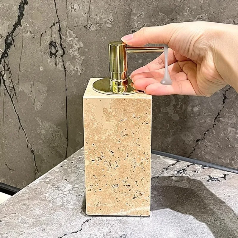 Creative Yellow Wind Tunnel Stone Lotion Bottles Bathroom Accessories Wash Basin Hand Soap Dispensers Press Soap Dispensers Home