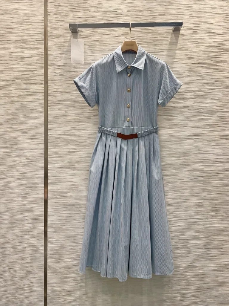 

High-End Fashion Pure Cotton Loose Casual One-Piece Long Skirt Elegant Women's Comfortable Draped Maxi Dress