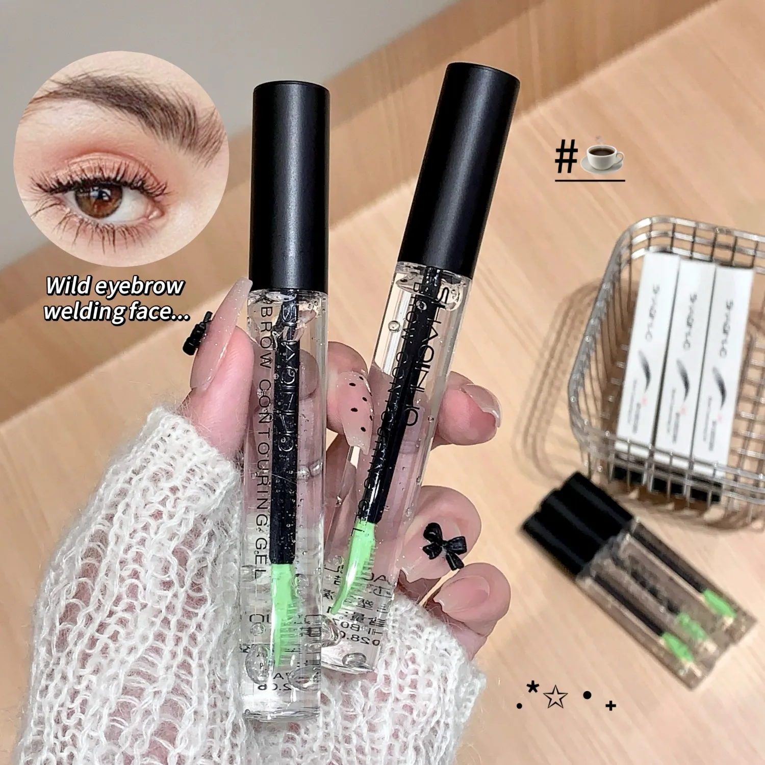 Żel do brwi 3D Shaping Clear Root Wild Eyebrows, transparentny, utrwalający stylizację, trwałość 16 godzin, wodoodporny, szybkoschnący, liftingujący makijaż brwi.