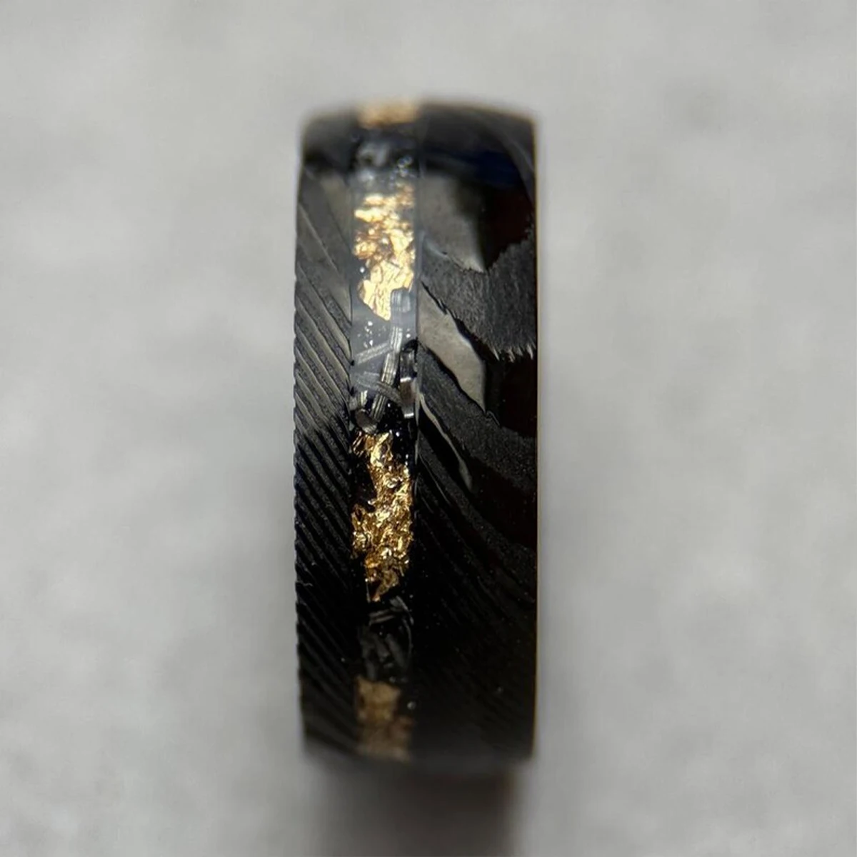 8MM Schwarzer Damaszener Ring für Herren Anillos Bague Homme Verlobungsring Mode-Schmuck Eheringe Paar-Verlobungsringe – Detail 6