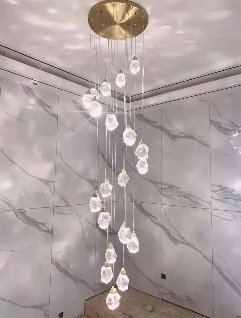 Sparkling Diamond Crystal Chandelier – Luxurious Statement Lighting for Grand Staircases & Living Rooms