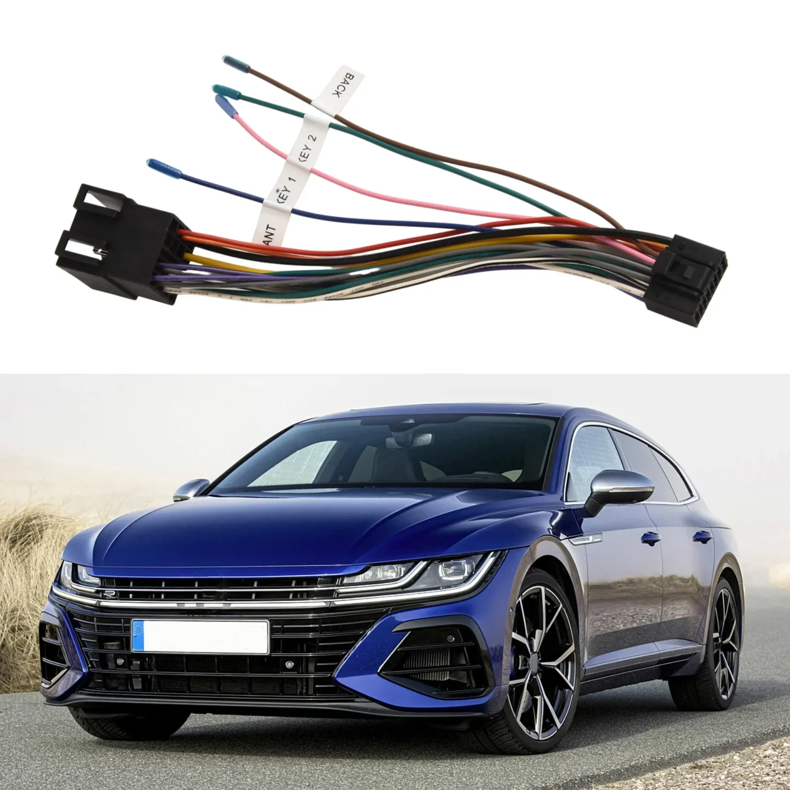 

1pc 16 Pin To ISO Cable Adapter Male Plug To Female Connector Wiring For Auto Car Android Navigation Host Power Cord Palm
