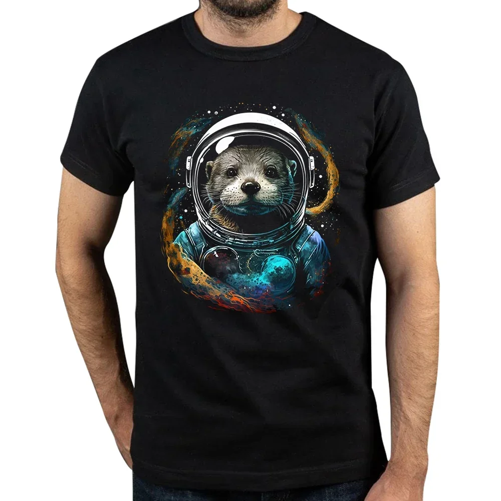 Funny Otter Space Classic T Shirts Summer Style Graphic Cotton Streetwear Short Sleeve Animal Lover Gifts T-shirt Mens Clothing