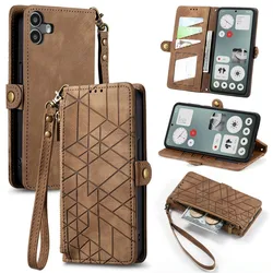 For Nothing CMF Phone 2 Pro 1 Zipper Wallet Case Crossbody Leather Flip Etui For Nothing Phone 3A Pro Case Phone 2A 2 A Cover