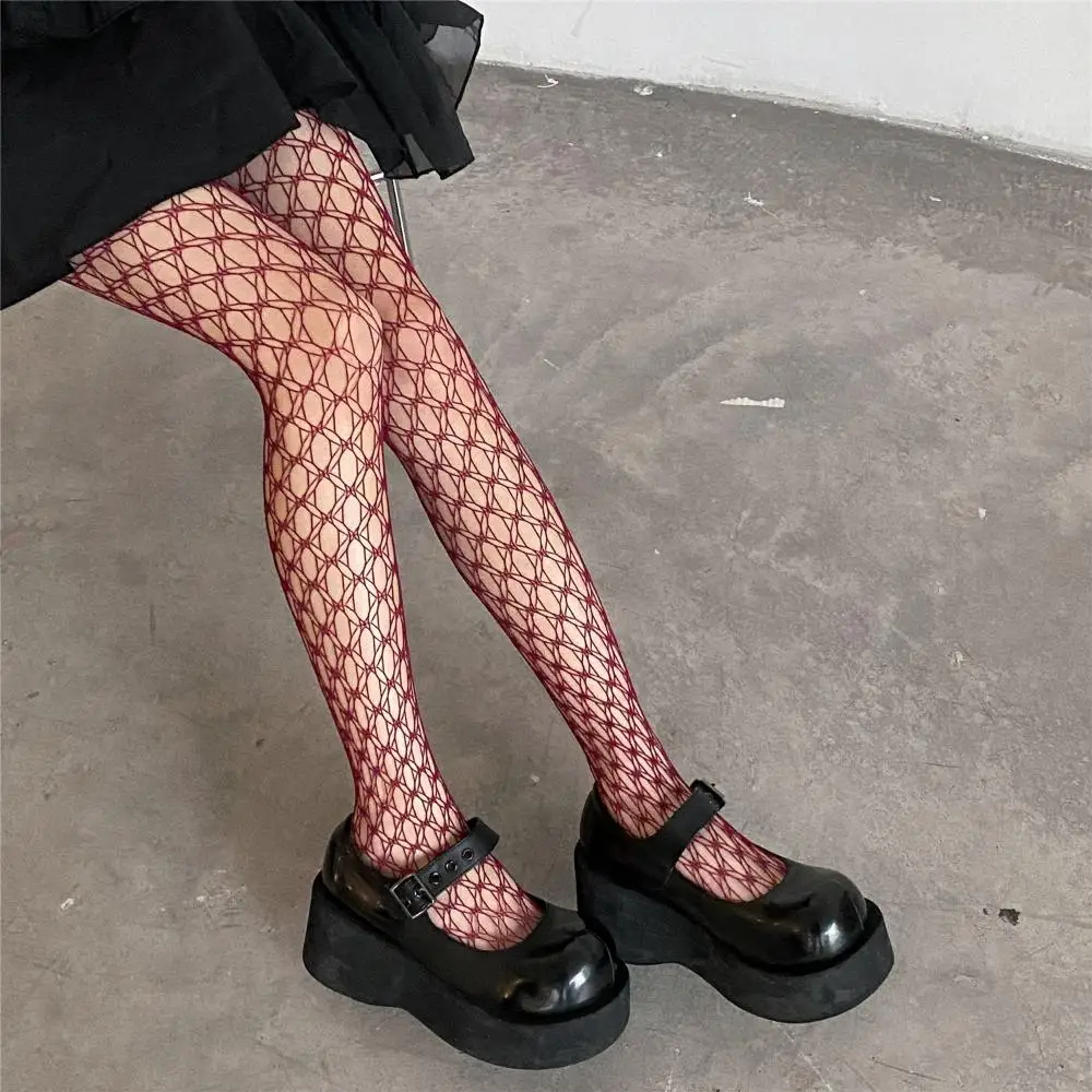 Elastic Breathable Nightclub Dress Up Mesh Multicolor Sexy Fishnet Stockings Grid Stockings Hollow Tights Women Pantyhose