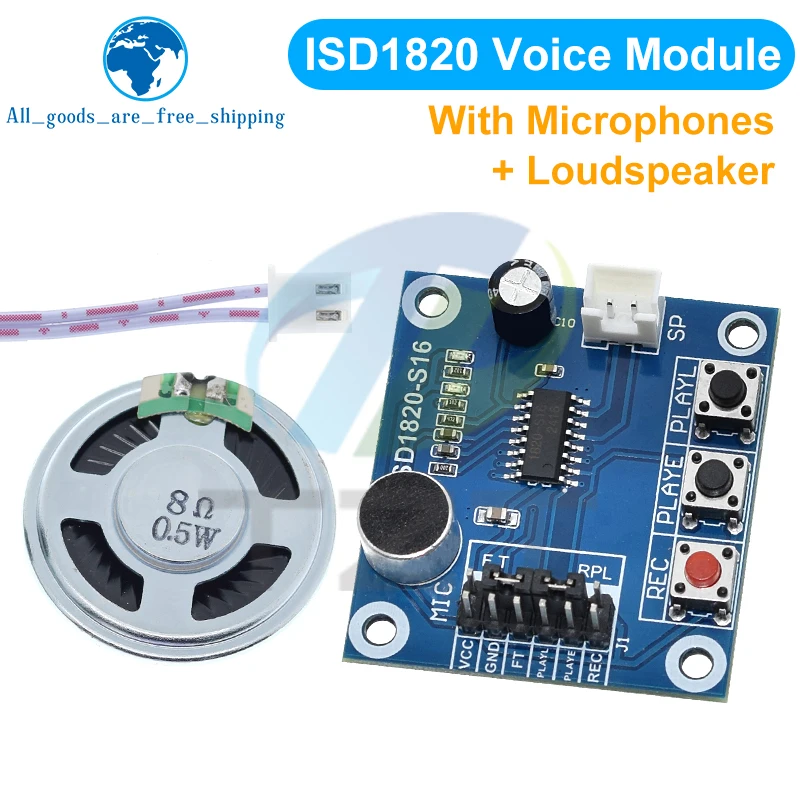 TZT ISD1820 recording module voice module the voice board telediphone module board with Microphones + Loudspeaker image 4