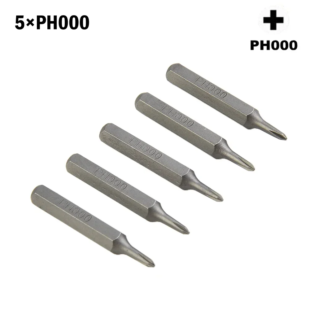 5Pcs Screwdriver Bit H4×28mm Cross Screwdriver Magnetic Bits PH0000 PH000 PH00 PH0 PH1 PH2 4mm Hex Shank Nutdrivers Hand Tools