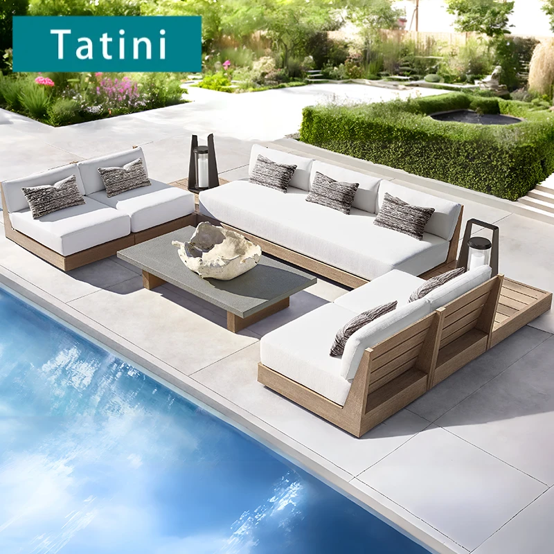 Outdoor Aluminum Alloy Sofa Villa Patio Balcony High End Leisure Furniture Garden Patio All-weather Waterproof Set