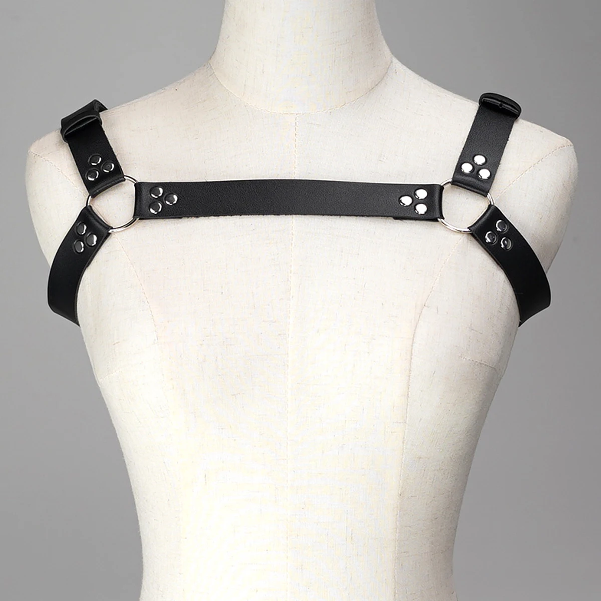 Correa de hombro a la moda para mujer, correa de cuero PU, correa para el cuerpo, correa para el pecho, ropa para parejas, ropa diaria a juego
