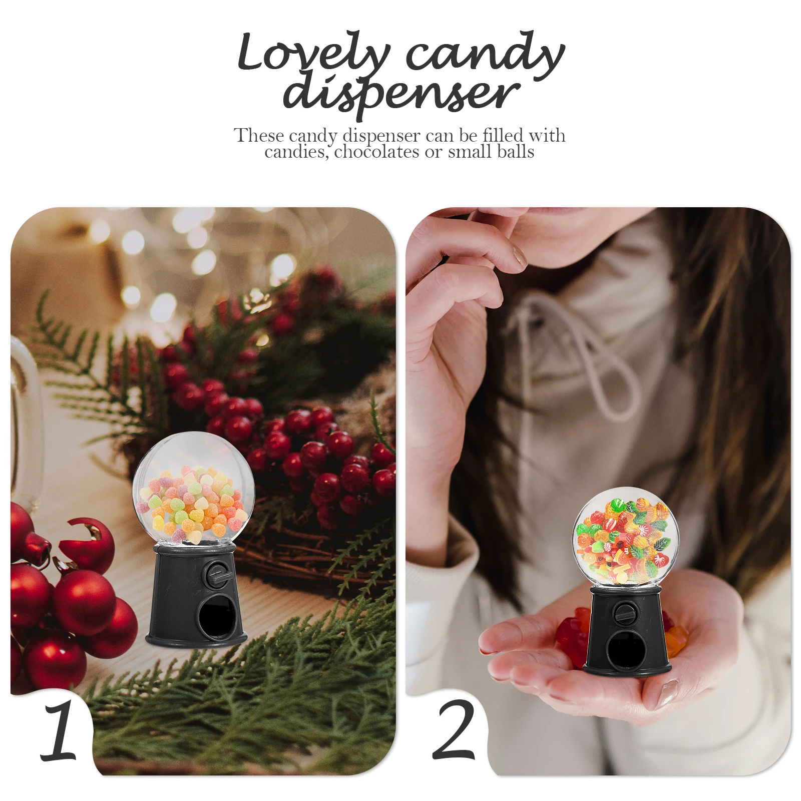 

12pcs Lovely Candy Dispenser Candy Machine Black Plastic Kids Toy Gift Birthday Party Cake Decorations