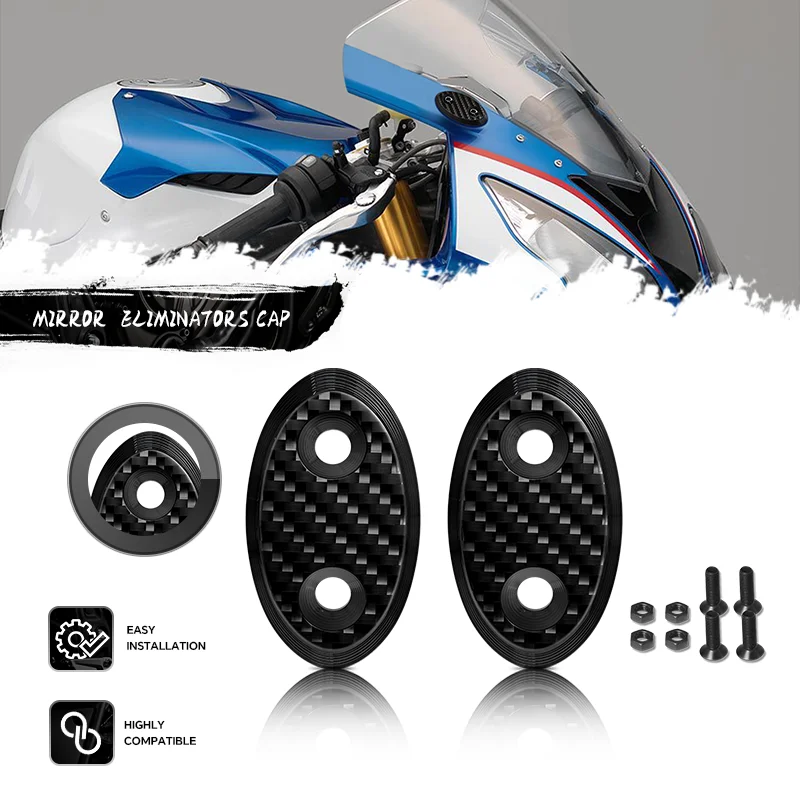 

For S1000RR S 1000RR 2009-2017 Motorcycle Carbon Fiber Mirror Hole Cover Windscreen Driven Mirror Protection Cap s1000rr