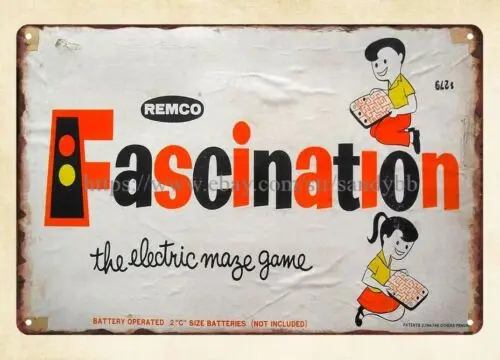 1961 Remco FASCINATION Maze Game metal tin sign decorative items for bedroom