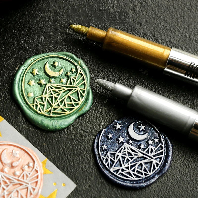 

Fire Paint Coloring Seal Paint Retro Metal Pen Decorative Stroke DIY Handmade Graffiti Pen Handbook