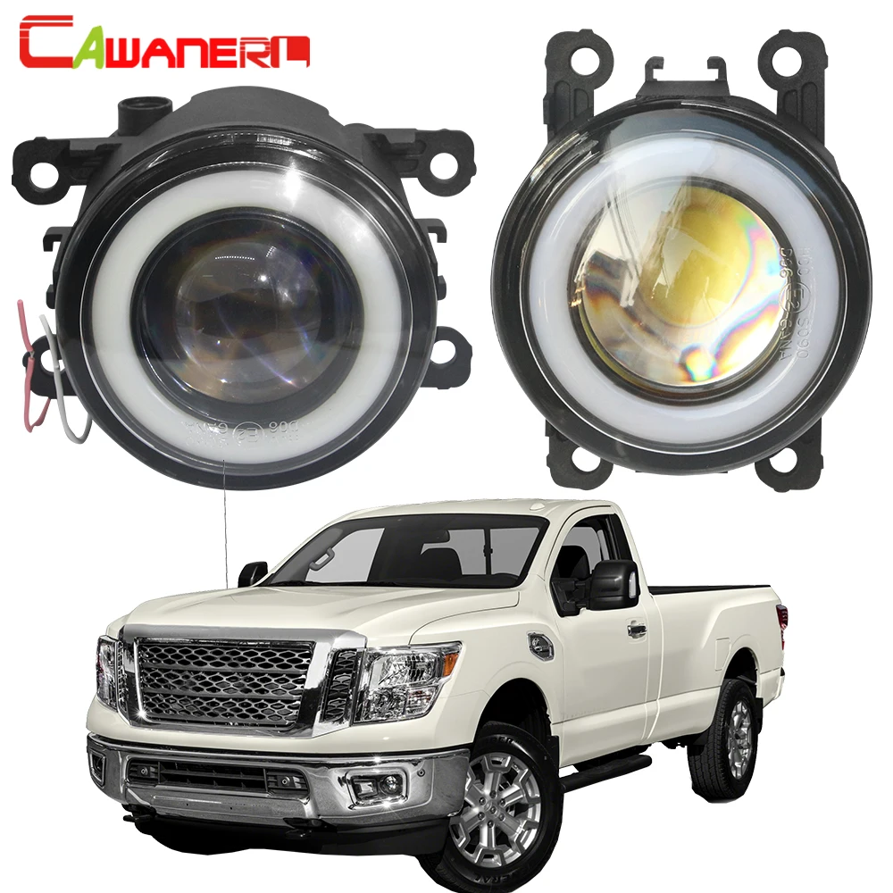 

Противотуманные фары для переднего бампера автомобиля, 2 шт., для Nissan Titan XD 2016-2019, 30 Вт, лм, светодиод для грузовика, COB, дневные ходовые огни «ангельские глазки», 12 В