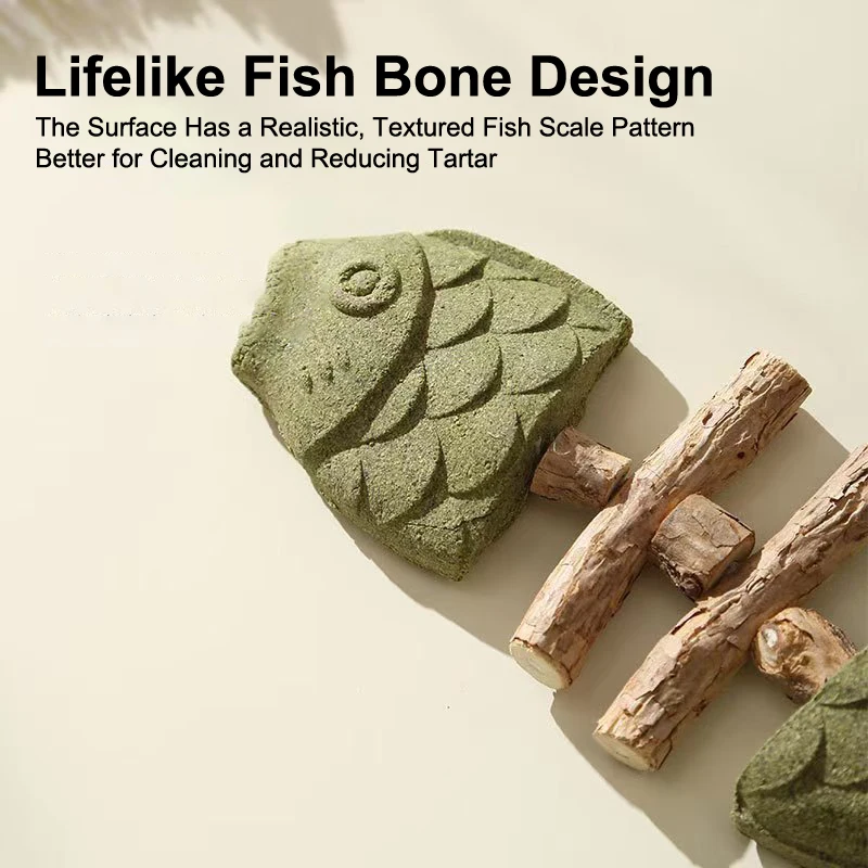 1/2/3Pcs 2026 New Creative Fish Bone Cat Toy Wooden Catnip T