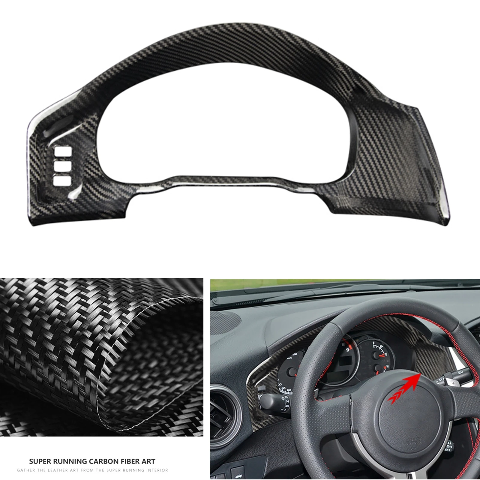 

Front Dashboard Panel Cover Trim For Subaru BRZ Toyota GT86 Scion FR-S 2012-2020 Carbon Fiber Car Dash Board Sticker Frame Strip