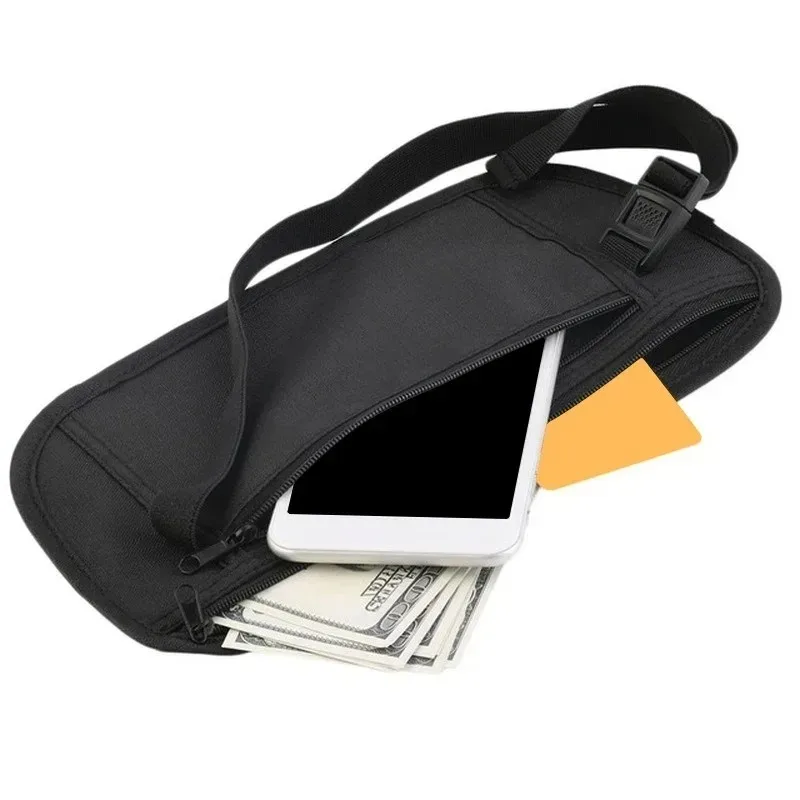 Bolsa de Cintura para Corrida, Bolsa de Cintura Invisível para Viagem, Cinto Porta-Passaporte e Dinheiro, Carteira Escondida, Bolsa de Presente, Bolsa para Dinheiro