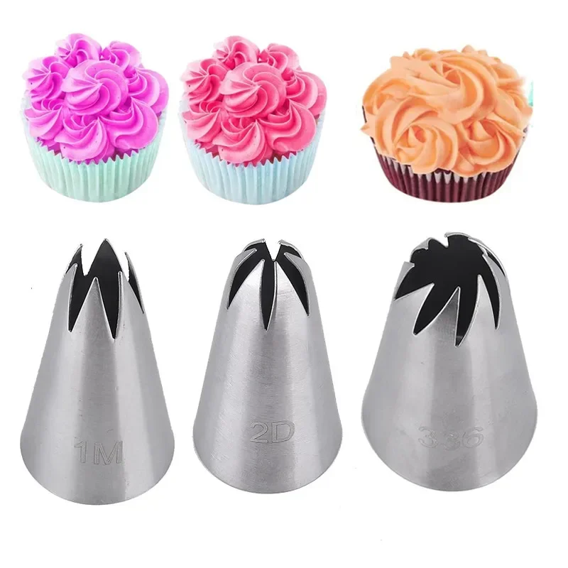 Pastry Nozzles Cake Decorating Tools Rose Flower Icing Piping Nozzle Cream Cupcake Tips Baking Accessories #1M 2D 336