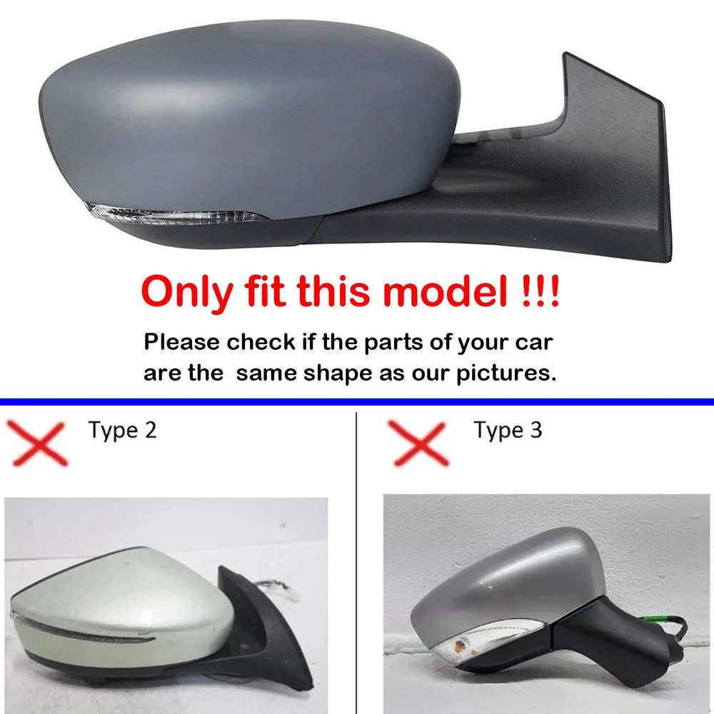 For Renault Zoe 2019-2024 Clio Captur 2017-2018 Car Rearview Side Mirror Cover Wing Cap Exterior Door Shell Trim ABS Accessories