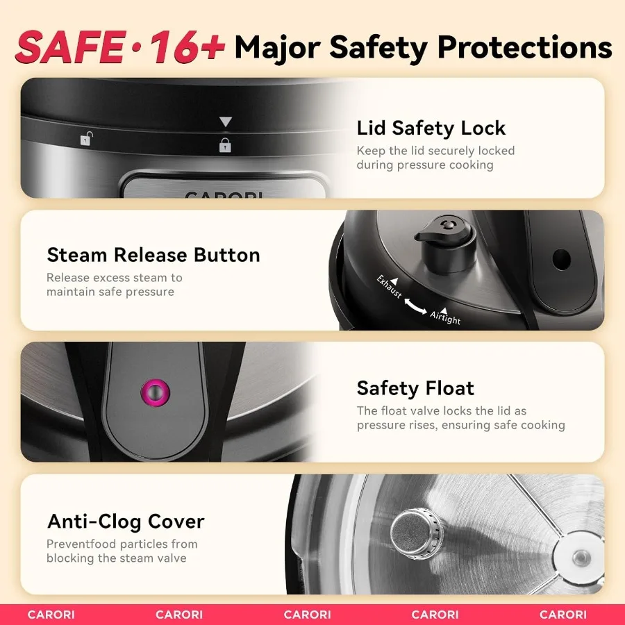 1200 واط 12in1 قدر الضغط الكهربائي 8Qt الفولاذ المقاوم للصدأ متعدد الطباخ للاستخدام المنزلي المطبخ يجمع بين الطبخ البطيء الأرز الطبخ St