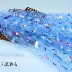 Colorful polka dot peach heart feather mesh fabric ethnic skirt yarn stage clothing fabric wedding background magic mesh yarn