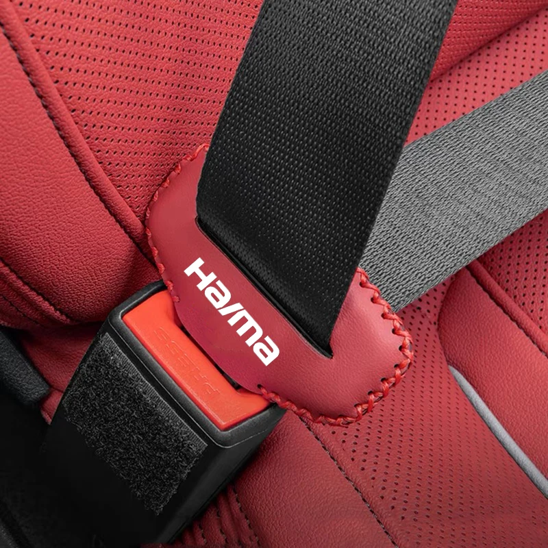 2pcs Car Seat Belt Buckle Clip Protector leather Interior Button Case Cover For  Haima S5 M6 S7 M8 C3 E5 C2 E1 6P E3 3 V70 M3 8S