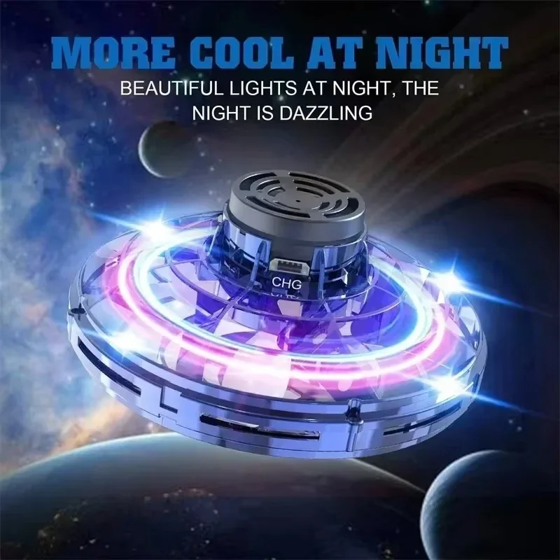 لعبة استشعار الجيروسكوب ببصمة الإصبع من UFO، لعبة جيروسكوب مضيئة عائمة ممتعة لتقليل التوتر هدية عيد ميلاد الأطفال #6