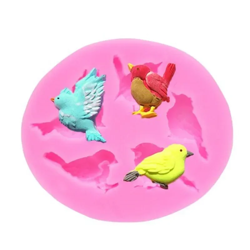 Cute Birds Shape Silicone Fondant Cake Decorating Mold Chocolate Polymer Clay Mould Animal Cake Tool For Bakeware